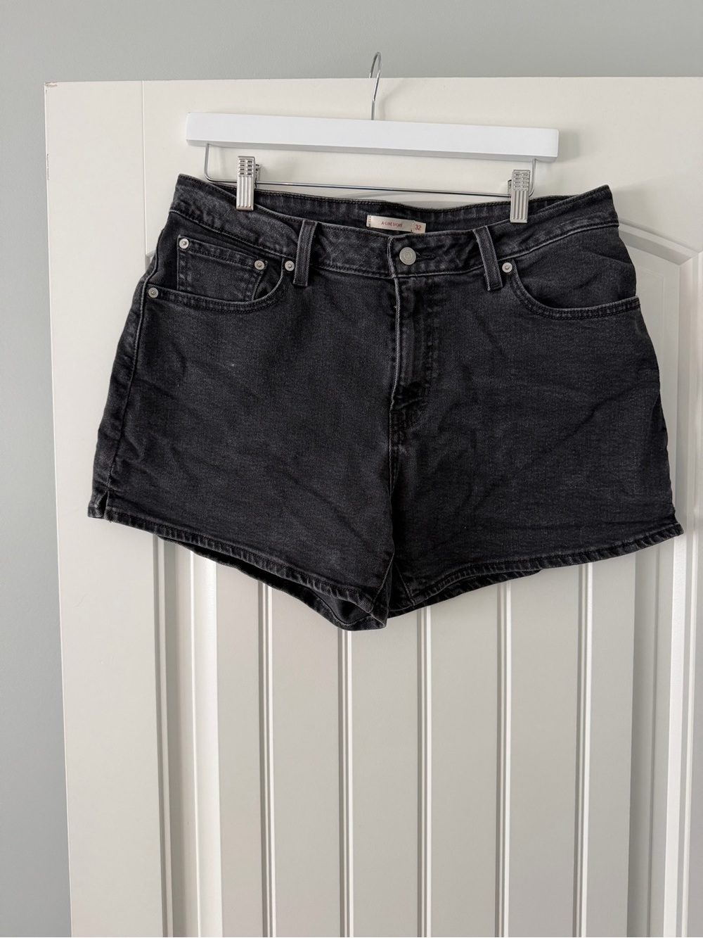 Levi's Black Denim Shorts A-line
